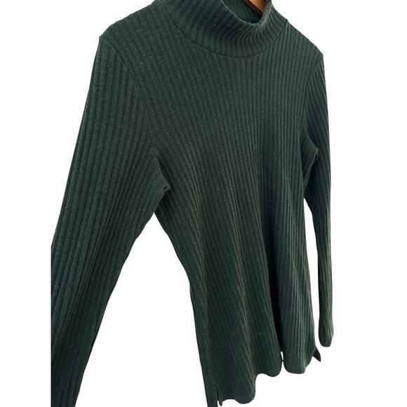Artizia Wilfred Free Buswell Ribbed Turtleneck Top Dark Green Size Large - Picture 6 of 8